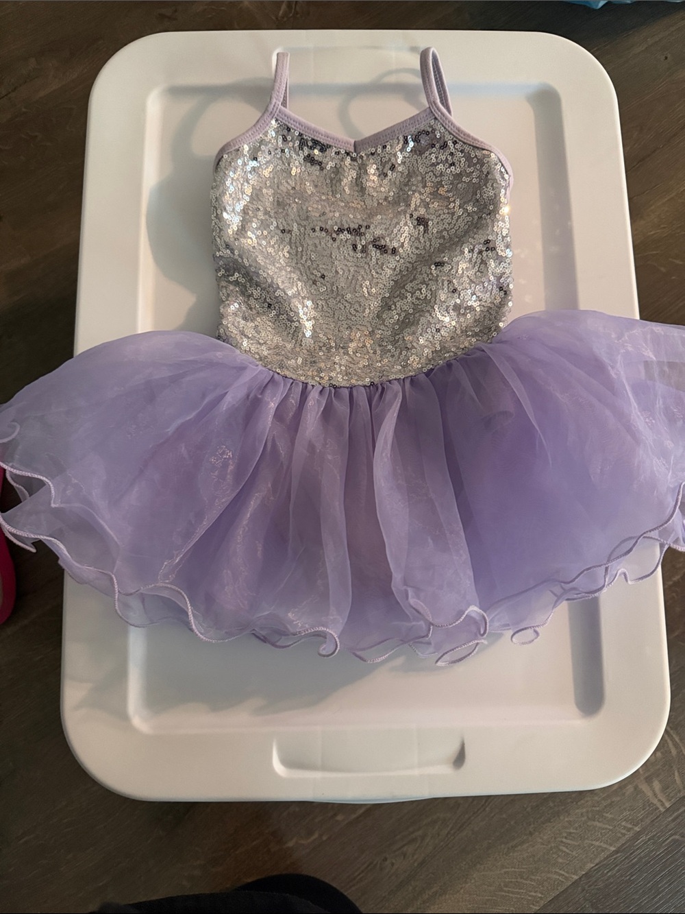 Sequin Bodice Lavender Tulle Dance Leotard Kids
